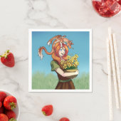 Ansammlung von Blume mit einem Drachen Serviette (Beispiel)