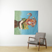 Ansammlung von Blume mit einem Drachen Wandteppich (Beispiel (Horizontal))