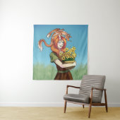 Ansammlung von Blume mit einem Drachen Wandteppich (Beispiel)