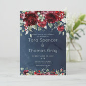 Ansammlung von Rose Hochzeitssuite Einladung (Stehend Vorderseite)