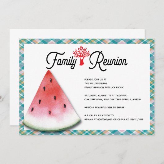 Ansammlung Wiedersehen Picnic Einladung (Vorne/Hinten)