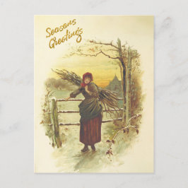 Ansammlung Winterbrennstoff Weihnachtskarte Feiertagspostkarte