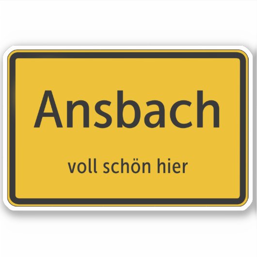 Ansbach Aufkleber Sticker Autoaufkleber (Vorderseite)