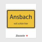 Ansbach Aufkleber Sticker Autoaufkleber (Blatt)