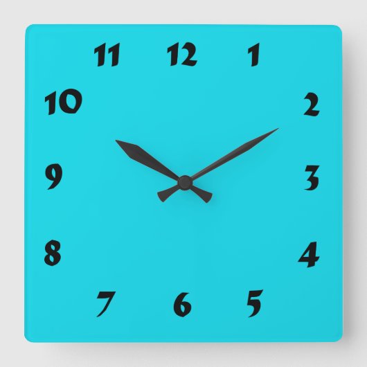 Anschaltbare nummerierte Aquamarine Uhr (Vorderseite)