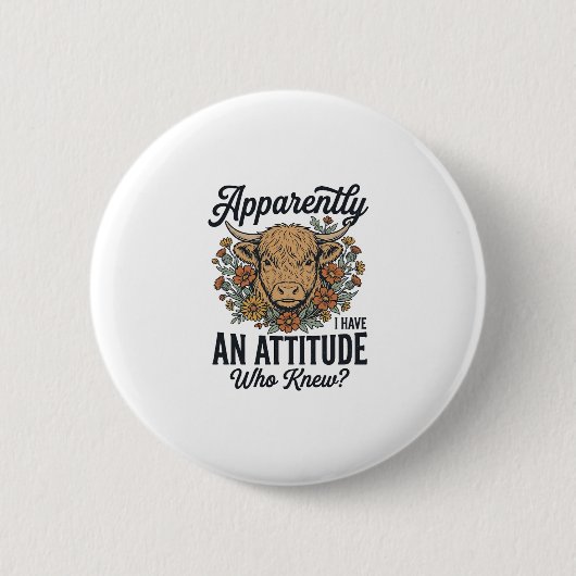 Anscheinend habe ich ein Highland-Kuh-Shirt mit ei Button (Vorderseite)