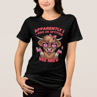 Anscheinend habe ich eine sarkastische Kuh-Design- Tri-Blend Shirt