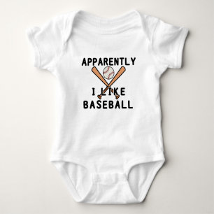 Anscheinend mag ich Baseball Baseball Player Baby Strampler