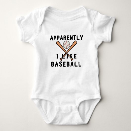 Anscheinend mag ich Baseball | Baseball Player Baby Strampler (Vorderseite)
