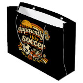 Anscheinend mag ich Fußball Große Geschenktüte (Rückseite Schrägansicht)