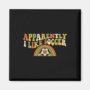 Anscheinend mag ich Fußball Retro Regenbogen Spiel Magnet