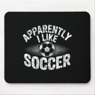 Anscheinend mag ich Fußball Vintage Spieltag Mama  Mousepad