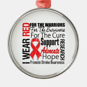 Anschlag-Bewusstsein trage ich roten Band TRIBUT Silbernes Ornament