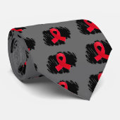 Anschlag-rotes Band mit Gekritzel Krawatte (Gerollt)