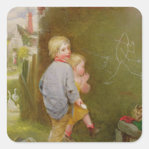 Anschläge des Genies Quadratischer Aufkleber