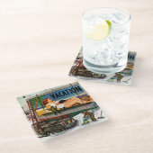 Anschlagtafel-Maler im Winter durch Stevan Dohanos Glasuntersetzer (Schrägansicht)