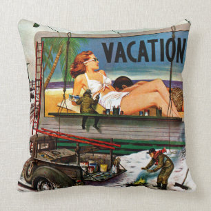 Anschlagtafel-Maler im Winter durch Stevan Dohanos Kissen