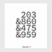 Anschlussbereichscodes Aufkleber (Blatt)