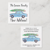 Anschrift Ankündigung Blue Car mit Weihnachtsbaum Begleitkarte (Vorne/Hinten)