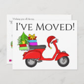 Anschrift Ankündigung Classic Christmas Scooter Postkarte (Vorne/Hinten)