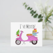 Anschrift Ankündigung Classic Christmas Scooter Postkarte (Stehend Vorderseite)