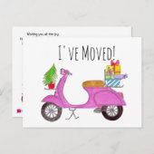 Anschrift Ankündigung Classic Christmas Scooter Postkarte (Vorne/Hinten)