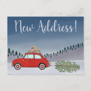 Anschrift Ankündigung Fiat 500 Weihnachtsbaum Postkarte