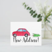 Anschrift Ankündigung Fiat 500 Weihnachtsbaum Postkarte (Stehend Vorderseite)