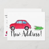 Anschrift Ankündigung Fiat 500 Weihnachtsbaum Postkarte (Vorne/Hinten)