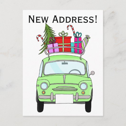 Anschrift Ankündigung Fiat 500 Weihnachtsgeschenke Postkarte (Vorderseite)