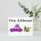Anschrift Ankündigung Lila Weihnachtsgeschenke für Postkarte (Stehend Vorderseite)