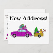 Anschrift Ankündigung Lila Weihnachtsgeschenke für Postkarte (Vorne/Hinten)