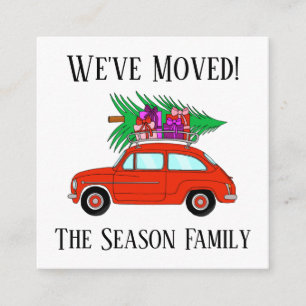 Anschrift Ankündigung Red Car mit Weihnachtsgesche Begleitkarte