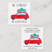 Anschrift Ankündigung Red Car mit Weihnachtsgesche Begleitkarte (Vorne/Hinten)