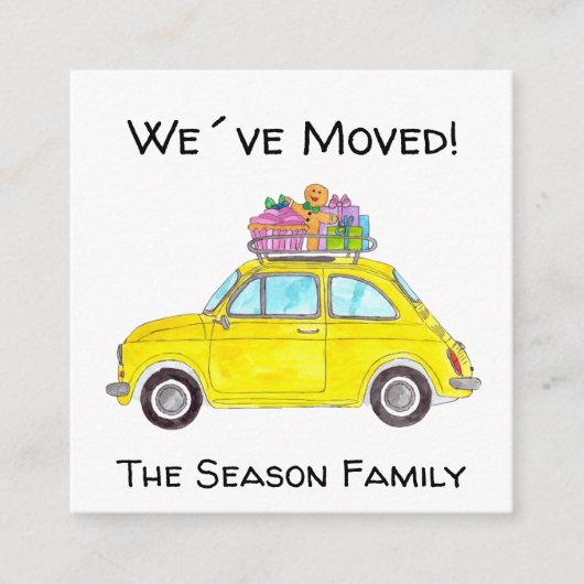 Anschrift Ankündigung Retro Fiat 500 Weihnachten Begleitkarte (Vorderseite)