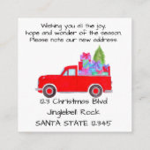 Anschrift Ankündigung Retro Lieferwagen Weihnachte Begleitkarte (Rückseite)