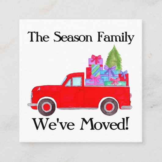 Anschrift Ankündigung Retro Lieferwagen Weihnachte Begleitkarte (Vorderseite)