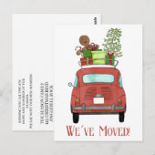 Anschrift Ankündigung Rotes Auto mit Geschenken Postkarte (Vorne/Hinten)