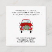 Anschrift Ankündigung Rotes Auto mit Weihnachtskra Begleitkarte (Rückseite)