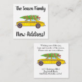 Anschrift Ankündigung Yellow Cab Weihnachtsbaum Begleitkarte (Vorne/Hinten)