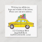 Anschrift Ankündigung Yellow Cab Weihnachtsgeschen Begleitkarte (Rückseite)