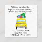 Anschrift Ankündigung Yellow Cab Weihnachtsgeschen Begleitkarte (Rückseite)