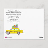 Anschrift Ankündigung Yellow Taxi Weihnachtsgesche Postkarte (Rückseite)