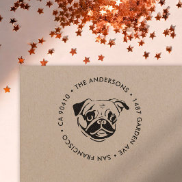 Anschrift Briefmarke, Mops Hund Adresse Briefmarke Permastempel