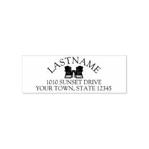 Anschrift der Adirondack-Stühle Permastempel