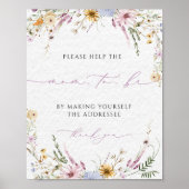 Anschrift der Babydusche der Umschlag-Wildblumen Poster (Vorne)