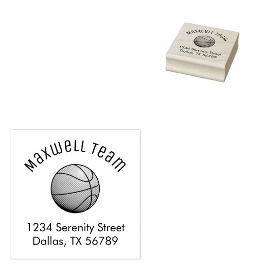 Anschrift der Basketball-Ball-Arena Gummistempel (Stempel)