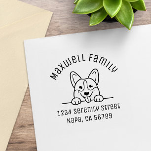 Anschrift der Familie Corgi Dog Arch Gummistempel