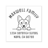Anschrift der Familie Corgi Dog Arch Permastempel (Design)