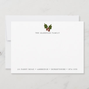 Anschrift der Familie Holiday Holly Mitteilungskarte